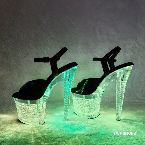 Multiple Function Led Lighted Flash dance Special Textured Platform 7" Heels - Picture 3 of 12